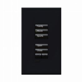 Lutron  Lutron HomeWorks® QS Wired seeTouch® Architectural Keypad – Non-Insert Style Engraved Replacement Kit - Black