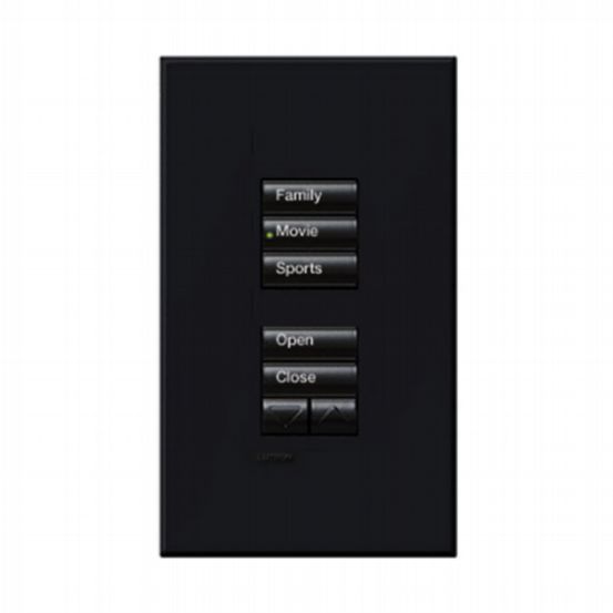 Lutron HomeWorks® QS Wired seeTouch® Architectural Keypad – Non-Insert Style Engraved Replacement Kit - Black