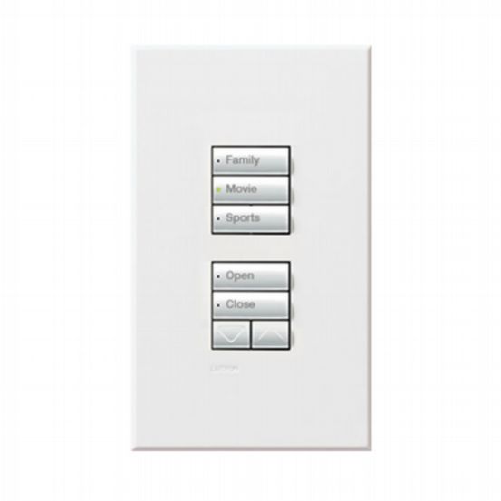 Lutron HomeWorks® QS Wired seeTouch® Architectural Keypad – Non-Insert Style Engraved Replacement Kit - White