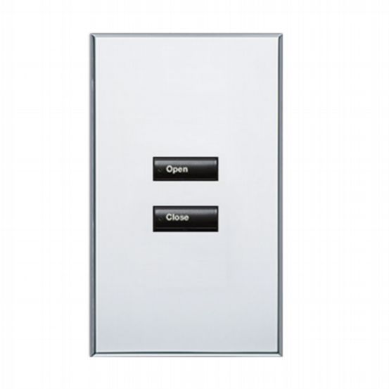 Lutron HomeWorks® QS Wired seeTouch® Architectural Keypad – Non-Insert Style 2 Button Keypad - Bright Chrome