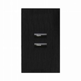 Lutron  Lutron HomeWorks® QS Wired seeTouch® Architectural Keypad – Non-Insert Style 2 Button Keypad - Black Anodised Aluminium