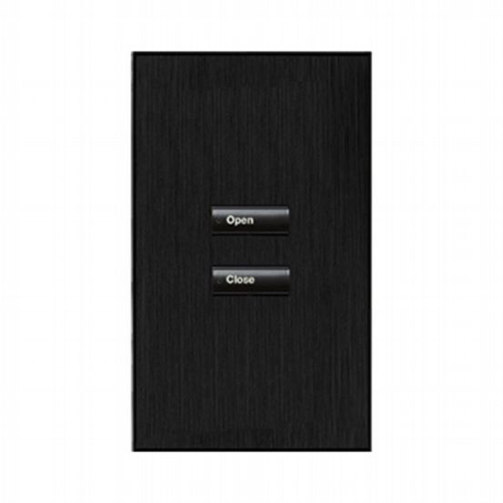 Lutron HomeWorks® QS Wired seeTouch® Architectural Keypad – Non-Insert Style 2 Button Keypad - Black Anodised Aluminium