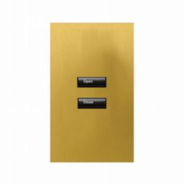Lutron  Lutron HomeWorks® QS Wired seeTouch® Architectural Keypad – Non-Insert Style 2 Button Keypad - Satin Brass