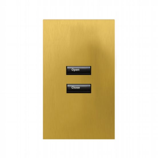 Lutron HomeWorks® QS Wired seeTouch® Architectural Keypad – Non-Insert Style 2 Button Keypad - Satin Brass