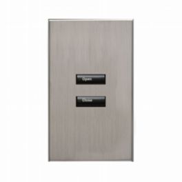 Lutron  Lutron HomeWorks® QS Wired seeTouch® Architectural Keypad – Non-Insert Style 2 Button Keypad - Satin Nickel