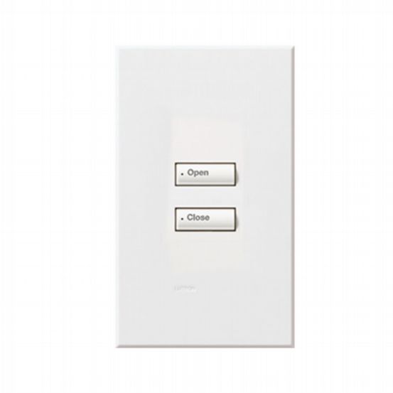 Lutron HomeWorks® QS Wired seeTouch® Architectural Keypad – Non-Insert Style 2 Button Keypad - White