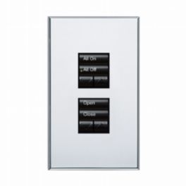 Lutron  Lutron HomeWorks® QS Wired seeTouch® Architectural Keypad – Non-Insert Style Dual Group with Dual Raise/Lower Keypad - Bright Chrome