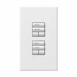 Lutron  Lutron HomeWorks® QS Wired seeTouch® Architectural Keypad – Non-Insert Style Dual Group with Dual Raise/Lower Keypad - White