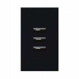 Lutron  Lutron HomeWorks® QS Wired seeTouch® Architectural Keypad – Non-Insert Style 3 Button Keypad - Black