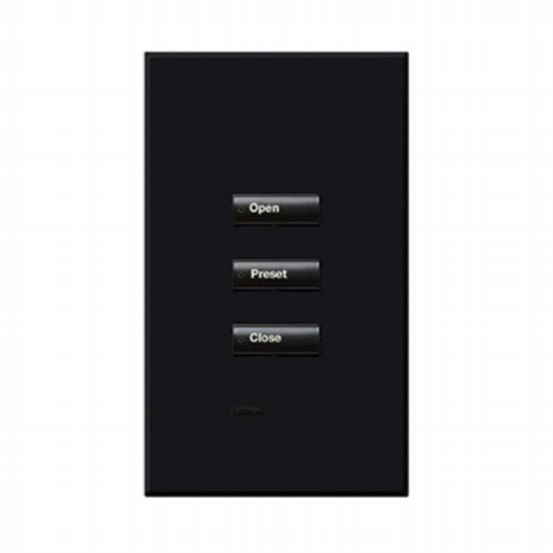 Lutron HomeWorks® QS Wired seeTouch® Architectural Keypad – Non-Insert Style 3 Button Keypad - Black