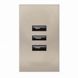 Lutron  Lutron HomeWorks® QS Wired seeTouch® Architectural Keypad – Non-Insert Style 3 Button Keypad - Bright Nickel