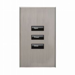 Lutron  Lutron HomeWorks® QS Wired seeTouch® Architectural Keypad – Non-Insert Style 3 Button Keypad - Satin Nickel