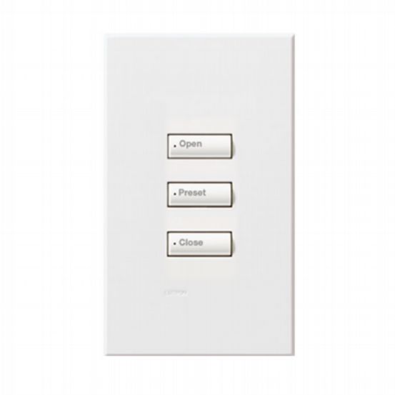 Lutron HomeWorks® QS Wired seeTouch® Architectural Keypad – Non-Insert Style 3 Button Keypad - White