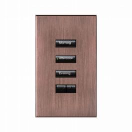 Lutron  Lutron HomeWorks® QS Wired seeTouch® Architectural Keypad – Non-Insert Style 3 Button with Raise/Lower Keypad - Antique Bronz