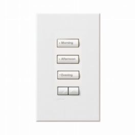 Lutron  Lutron HomeWorks® QS Wired seeTouch® Architectural Keypad – Non-Insert Style 3 Button with Raise/Lower Keypad - White