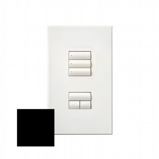 Lutron HomeWorks® QS Wired seeTouch® Architectural Keypad – Non-Insert Style 3 Scene with Raise/Lower Keypad - Black