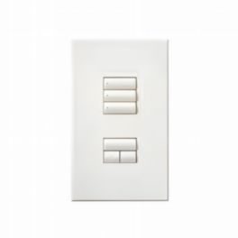 Lutron  Lutron HomeWorks® QS Wired seeTouch® Architectural Keypad – Non-Insert Style 3 Scene with Raise/Lower Keypad - White