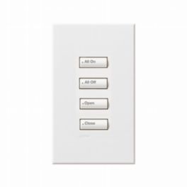 Lutron  Lutron HomeWorks® QS Wired seeTouch® Architectural Keypad – Non-Insert Style 4 Button Keypad - White