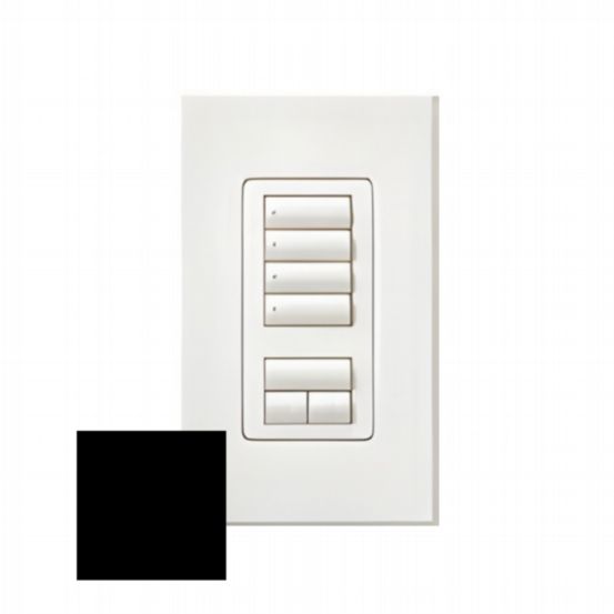 Lutron HomeWorks® QS Wired seeTouch® Architectural Keypad – Insert Style 4 Scene with Raise/Lower Keypad - Black