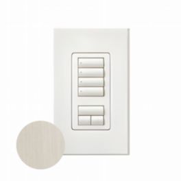 Lutron  Lutron HomeWorks® QS Wired seeTouch® Architectural Keypad – Insert Style 4 Scene with Raise/Lower Keypad - Satin Nickel
