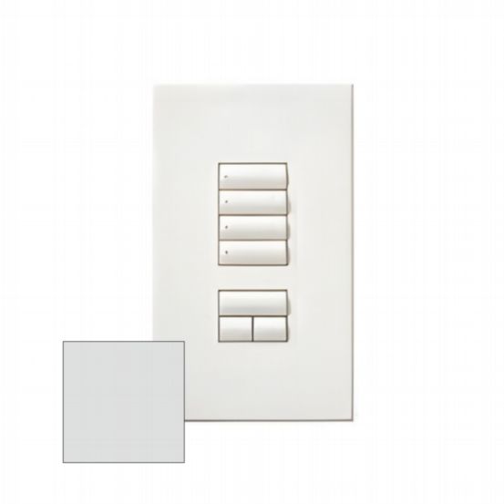 Lutron HomeWorks® QS Wired seeTouch® Architectural Keypad – Non-Insert Style 4 Scene with Raise/Lower Keypad - Bright Chrome