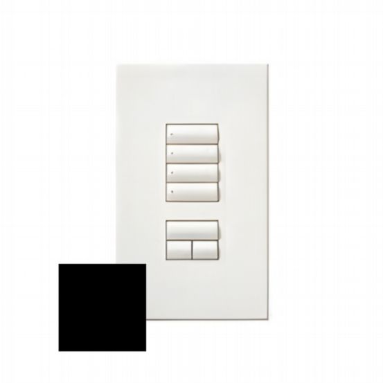 Lutron HomeWorks® QS Wired seeTouch® Architectural Keypad – Non-Insert Style 4 Scene with Raise/Lower Keypad - Black