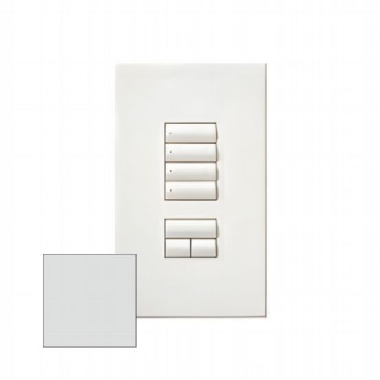 Lutron HomeWorks® QS Wired seeTouch® Architectural Keypad – Non-Insert Style 4 Scene with Raise/Lower Keypad - Antique Brass