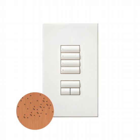 Lutron HomeWorks® QS Wired seeTouch® Architectural Keypad – Non-Insert Style 4 Scene with Raise/Lower Keypad - Antique Bronze