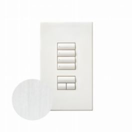 Lutron  Lutron HomeWorks® QS Wired seeTouch® Architectural Keypad – Non-Insert Style 4 Scene with Raise/Lower Keypad - Satin Chrome