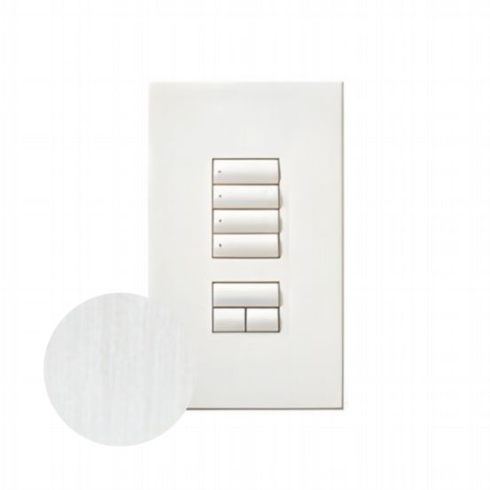 Lutron HomeWorks® QS Wired seeTouch® Architectural Keypad – Non-Insert Style 4 Scene with Raise/Lower Keypad - Satin Chrome