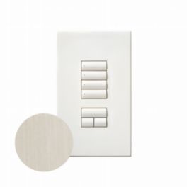 Lutron  Lutron HomeWorks® QS Wired seeTouch® Architectural Keypad – Non-Insert Style 4 Scene with Raise/Lower Keypad - Satin Nickel