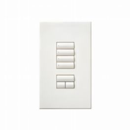 Lutron  Lutron HomeWorks® QS Wired seeTouch® Architectural Keypad – Non-Insert Style 4 Scene with Raise/Lower Keypad - White