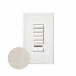 Lutron  Lutron HomeWorks® QS Wired seeTouch® Architectural Keypad – Non-Insert Style 5 Button with Raise/Lower Keypad and Infrared Receiver - Satin Nickel