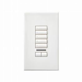 Lutron  Lutron HomeWorks® QS Wired seeTouch® Architectural Keypad – Non-Insert Style 5 Button with Raise/Lower Keypad and Infrared Receiver - White
