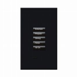 Lutron  Lutron HomeWorks® QS Wired seeTouch® Architectural Keypad – Non-Insert Style 5 Button Keypad - Black