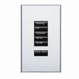 Lutron  Lutron HomeWorks® QS Wired seeTouch® Architectural Keypad – Non-Insert Style 5 Button with Raise/Lower Keypad - Bright Chrome