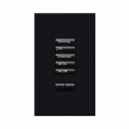 Lutron  Lutron HomeWorks® QS Wired seeTouch® Architectural Keypad – Non-Insert Style 5 Button with Raise/Lower Keypad - Black