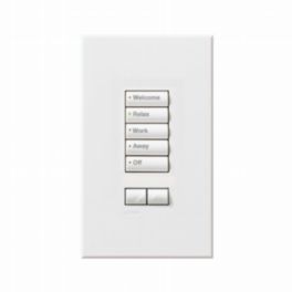 Lutron  Lutron HomeWorks® QS Wired seeTouch® Architectural Keypad – Non-Insert Style 5 Button with Raise/Lower Keypad - White
