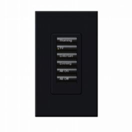 Lutron  Lutron HomeWorks® QS Wired seeTouch® Architectural Keypad – Insert Style 6 Button Keypad - Black