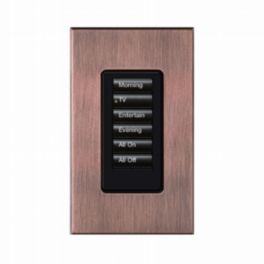 Lutron  Lutron HomeWorks® QS Wired seeTouch® Architectural Keypad – Insert Style 6 Button Keypad - Antique Bronze