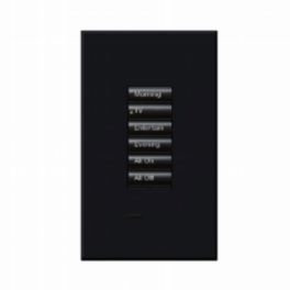 Lutron  Lutron HomeWorks® QS Wired seeTouch® Architectural Keypad – Non-Insert Style 6 Button Keypad - Black