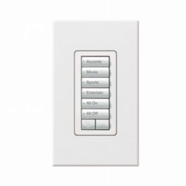 Lutron  Lutron HomeWorks® QS Wired seeTouch® Architectural Keypad – Insert Style 6 Button with Raise/Lower Keypad - White