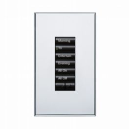Lutron  Lutron HomeWorks® QS Wired seeTouch® Architectural Keypad – Non-Insert Style 6 Button with Raise/Lower Keypad - Bright Chrome