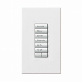 Lutron  Lutron HomeWorks® QS Wired seeTouch® Architectural Keypad – Non-Insert Style 6 Button with Raise/Lower Keypad - White
