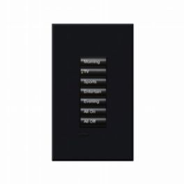 Lutron  Lutron HomeWorks® QS Wired seeTouch® Architectural Keypad – Non-Insert Style 7 Button Keypad - Black