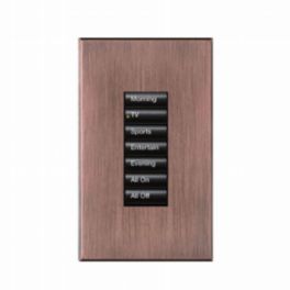 Lutron  Lutron HomeWorks® QS Wired seeTouch® Architectural Keypad – Non-Insert Style 7 Button Keypad - Antique Bronze