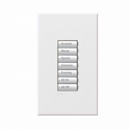 Lutron  Lutron HomeWorks® QS Wired seeTouch® Architectural Keypad – Non-Insert Style 7 Button Keypad - White