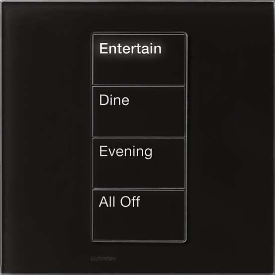 Palladiom Keypad. Square Style 1 Column 4 Button Complete Unit - Clear Black Glass