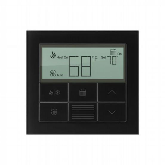 Lutron HomeWorks Palladiom Thermostat – Clear Black Glass