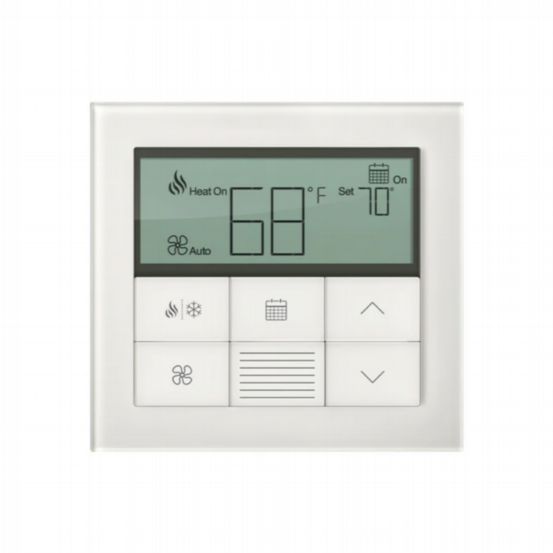 Lutron HomeWorks Palladiom Thermostat – Clear White Glass (Includes
